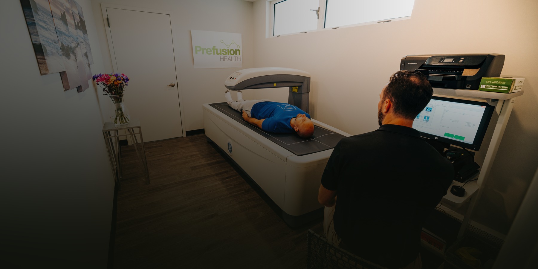The DEXA scanner and console at Prefusion Health