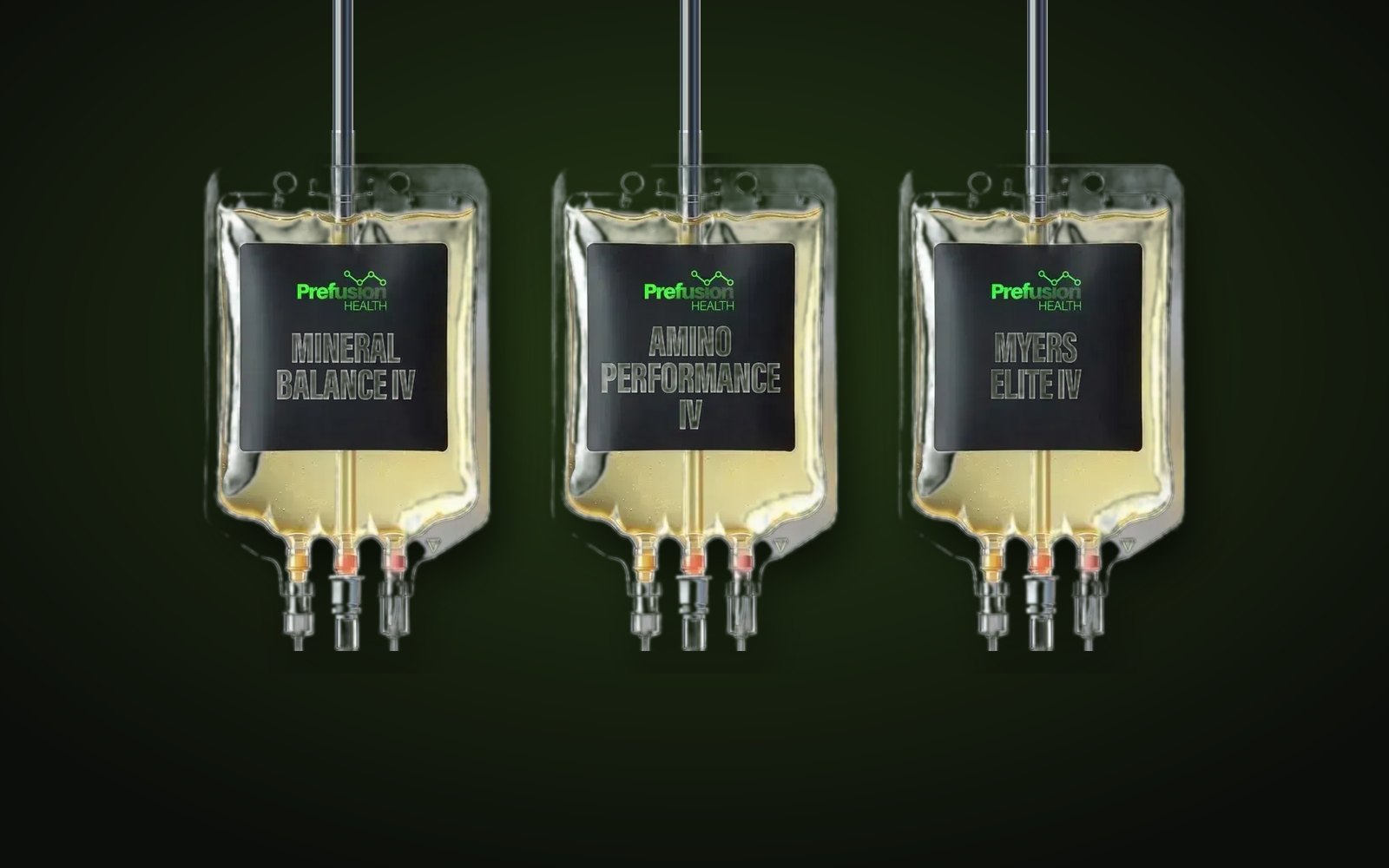 Prefusion Mineral, Amino and Myers IV bags